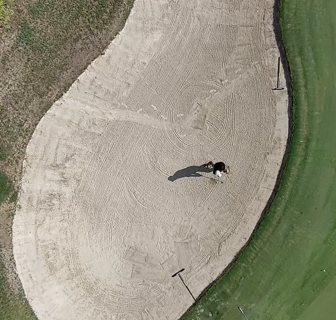 Overhead shot of golf bunker